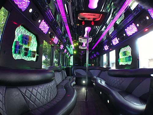party bus rental fort lauderdale 35 passengers interior