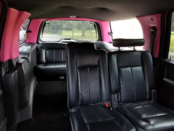 pink limo Rental interior - i love miami limos
