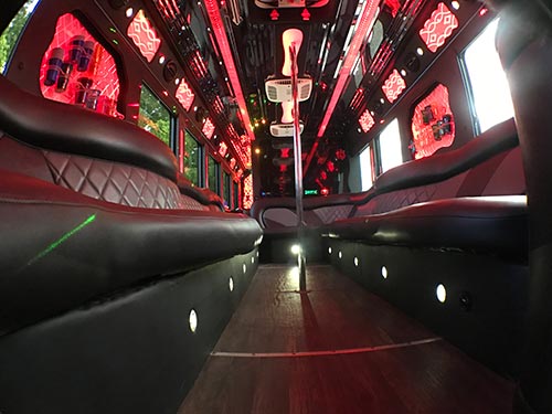 party bus rental miami interior